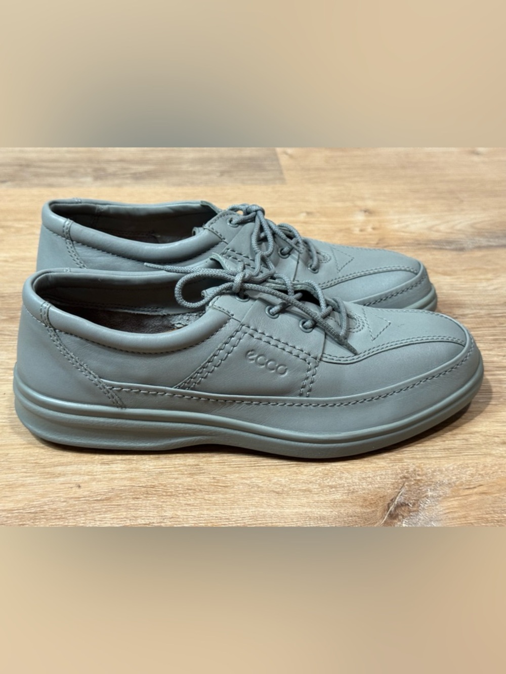ECCO Aquet Men's Leather Shoe Grey Size 44/10-10.5
